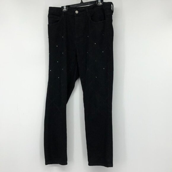 Brockenbow  X Zadig & Voltaire Black Queen Mary studded Diamond jeans size 26 - Picture 15 of 16